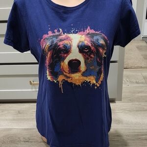 Colorful Dog Print T-Shirt